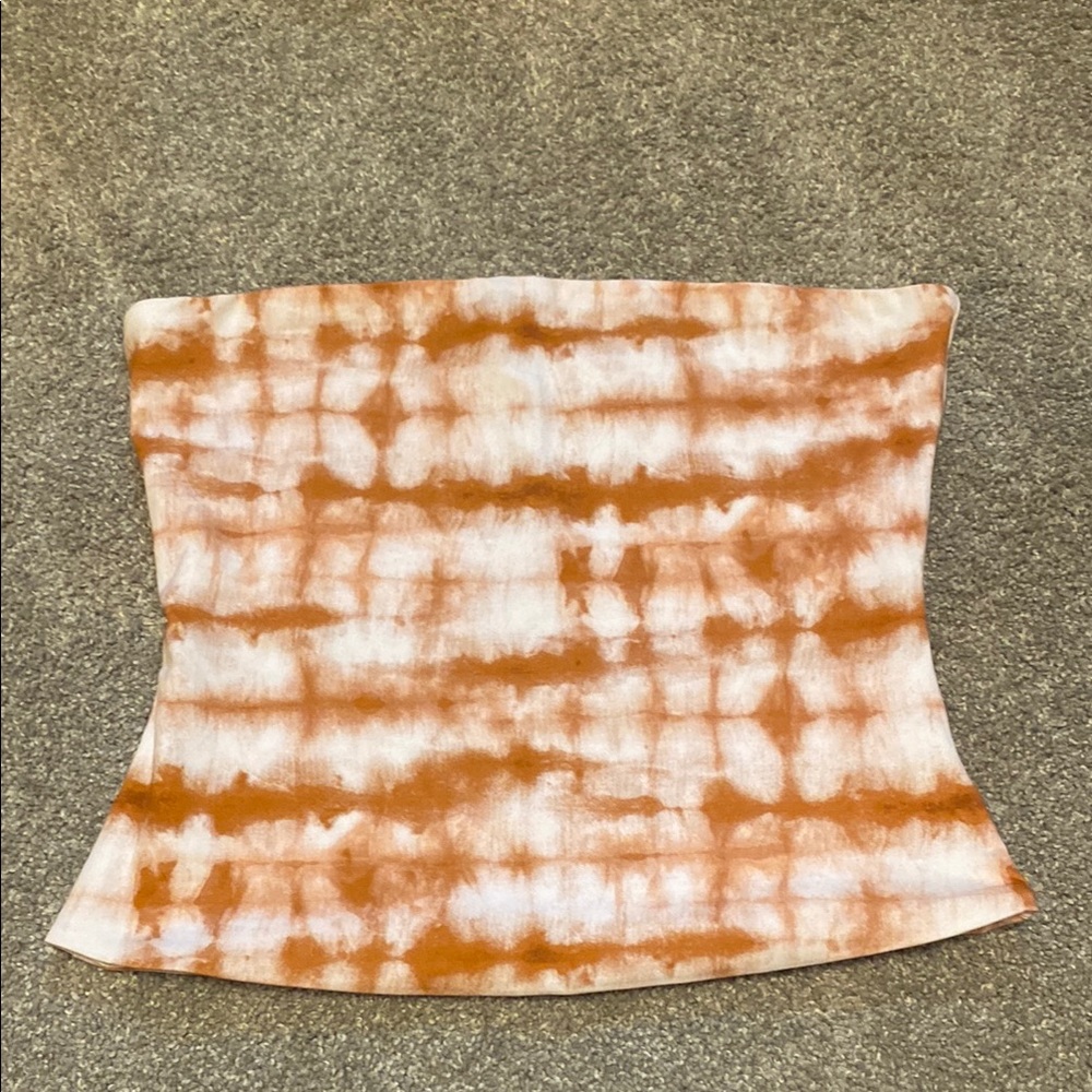 Tiger Mist Orange and White Tube Top